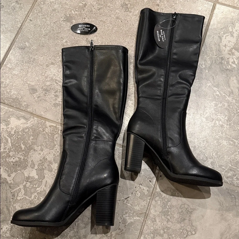 Style & Co Addyy Dress Zipper Boots in Smooth Black, Size 5.5, NEW in Box